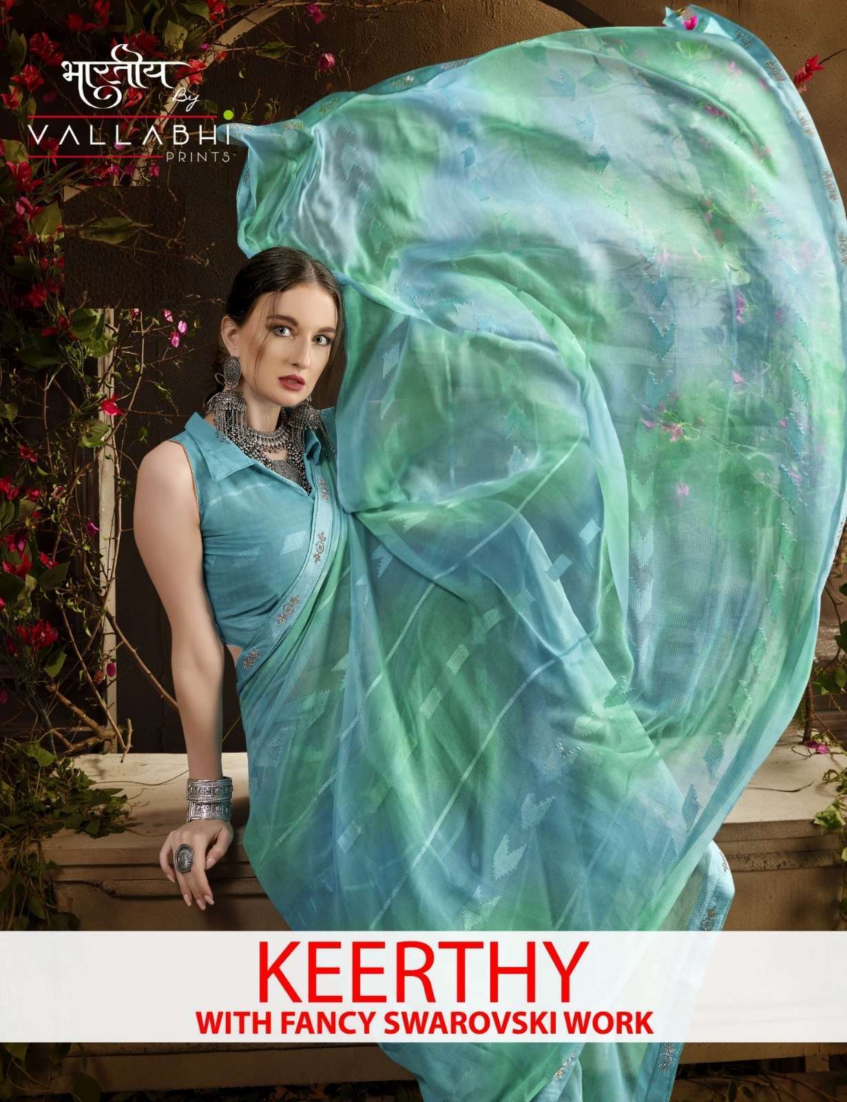 vallabhi prints keerthy series 31631-31636 GEORGETTE wholesale saree in surat 