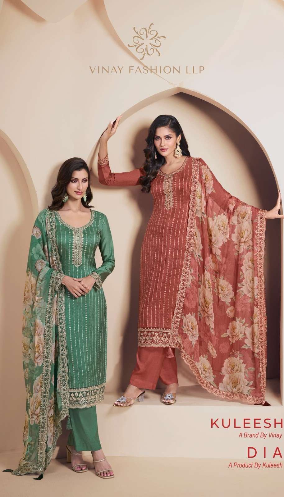 vinay kuleesh dia series 73501-73505 MOONGA SILK wholesale salwar kameez in surat