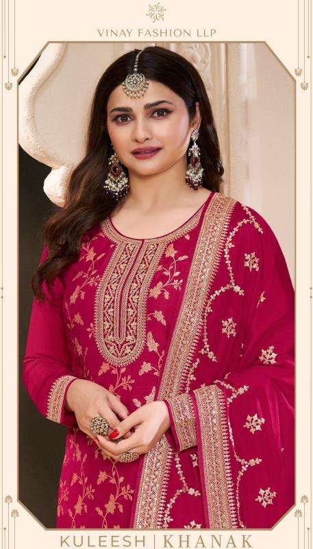 vinay kuleesh khanak series 73771-73775 MONGA SILK JACQUARD wholesale salwar kameez in surat 