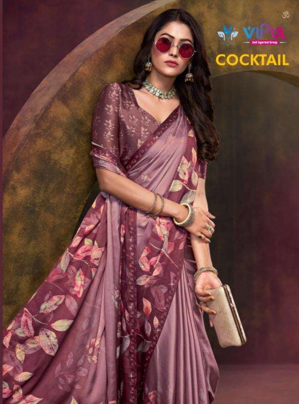 vipul fashion cocktail series 87921-87929 satan silk wholesale saree in surat 