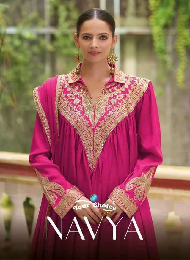 your choice navya series 1001-1003 Heavy Chinon wholesale salwar kameez in surat