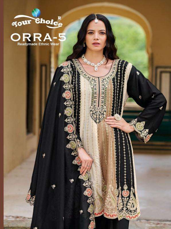 your choice orra vol 5 series 5001-5003 Heavy Chinon wholesale salwar kameez in surat