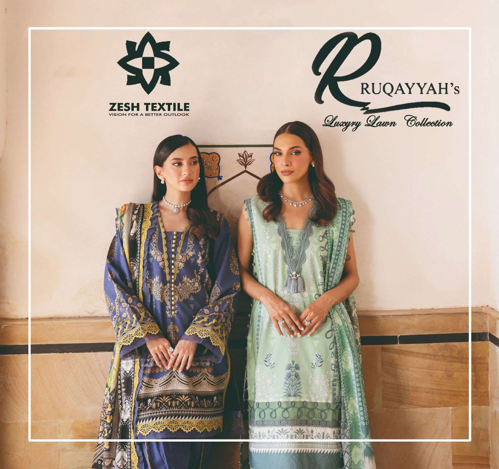 Zesh Ruoayyah’s Vol-01 series 1001-1006 Pure Lawn Cotton wholesale salwar kameez in surat 