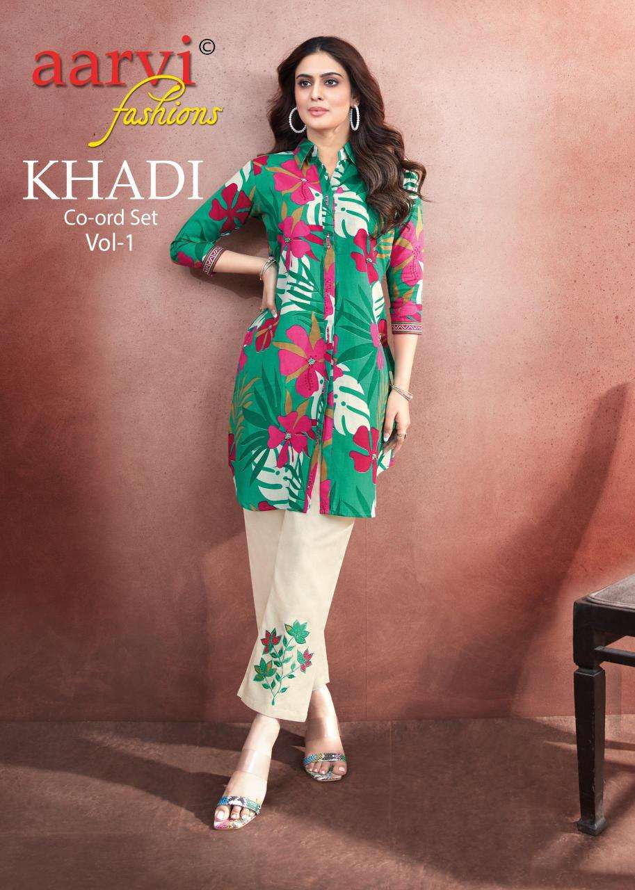 aarvi fashion khadi vol 1 series 7425-7432 FLEX Cotton wholesale kurti in surat 