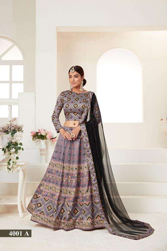 aawiya 4001 ajmeri silk wholesale lehenga in surat 