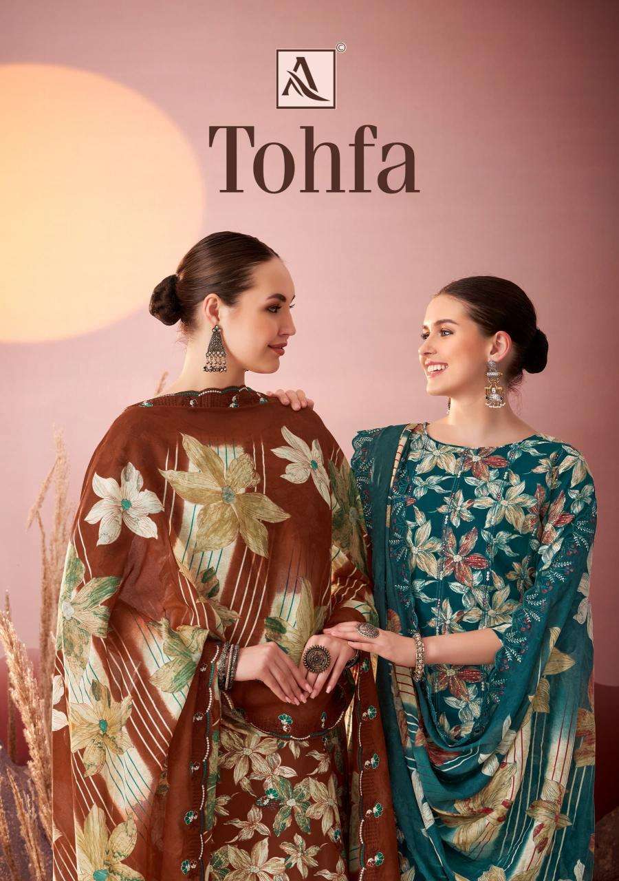 alok tohfa series 1736001-1736006  Pure Cambric wholesale salwar kameez in surat 