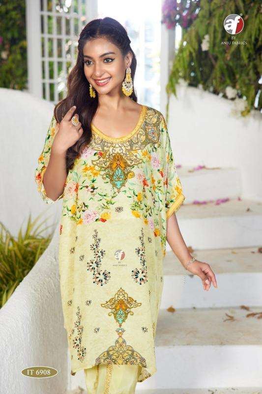 anju fab it 6908 natural crepe wholesale kurti in surat 