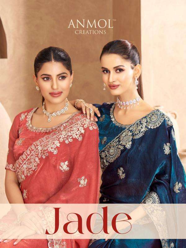 anmol creation jade series 101-109 FENDI SATIN wholesale saree in surat 