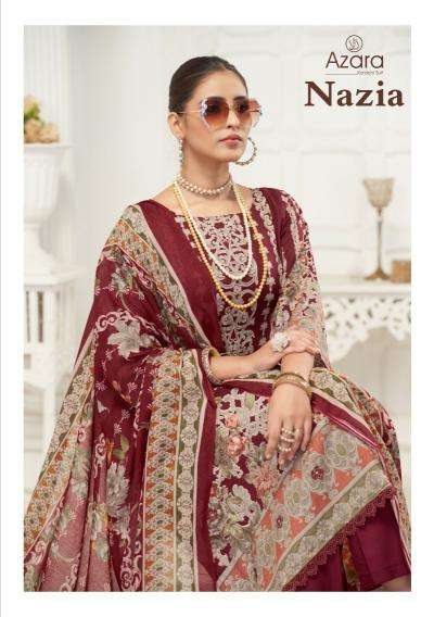 azara nazia series 39003-39004 pure camric cotton wholesale salwar kameez in surat 