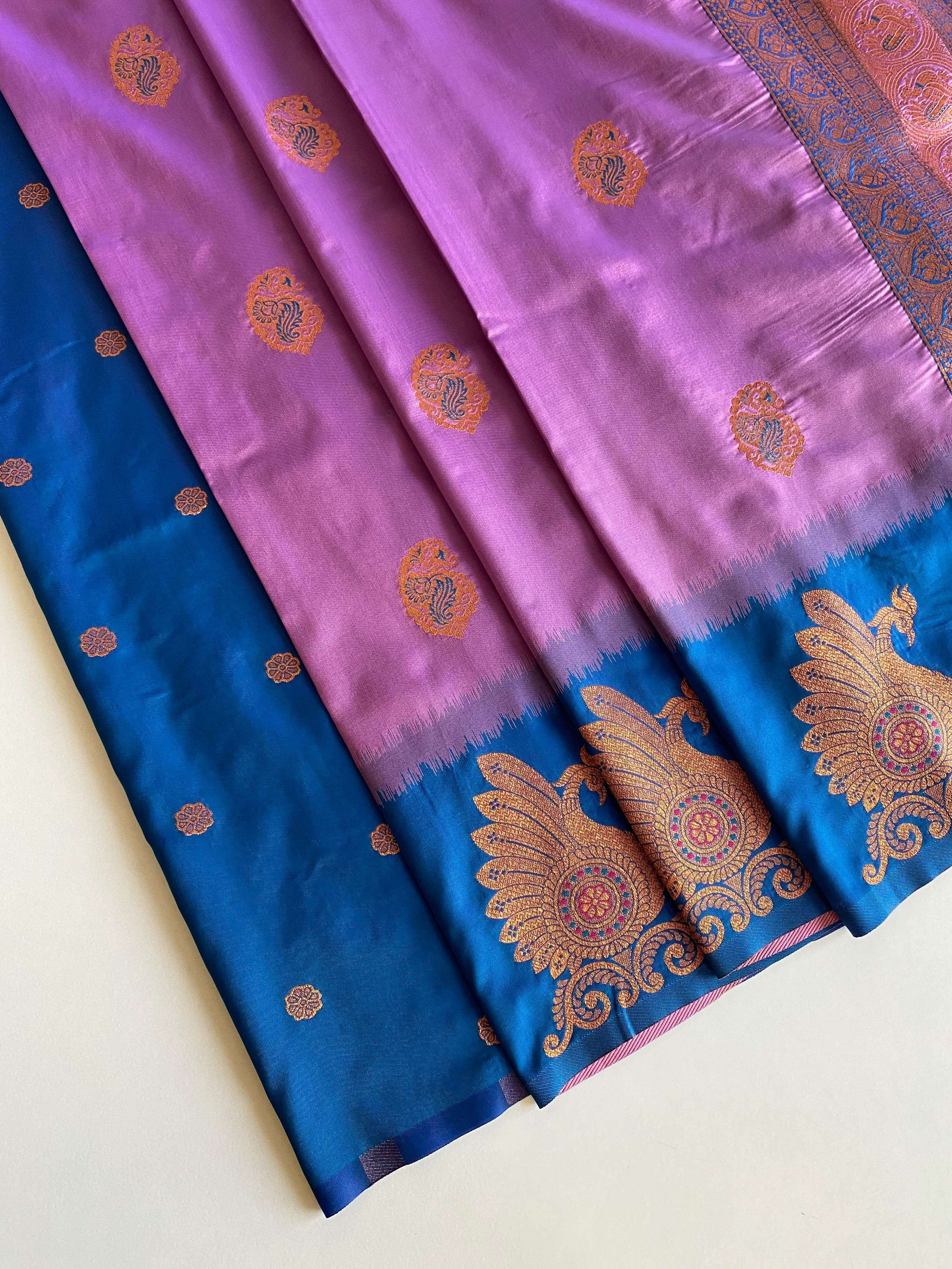 BT-53 Morpankh Dual tone silk sarees 