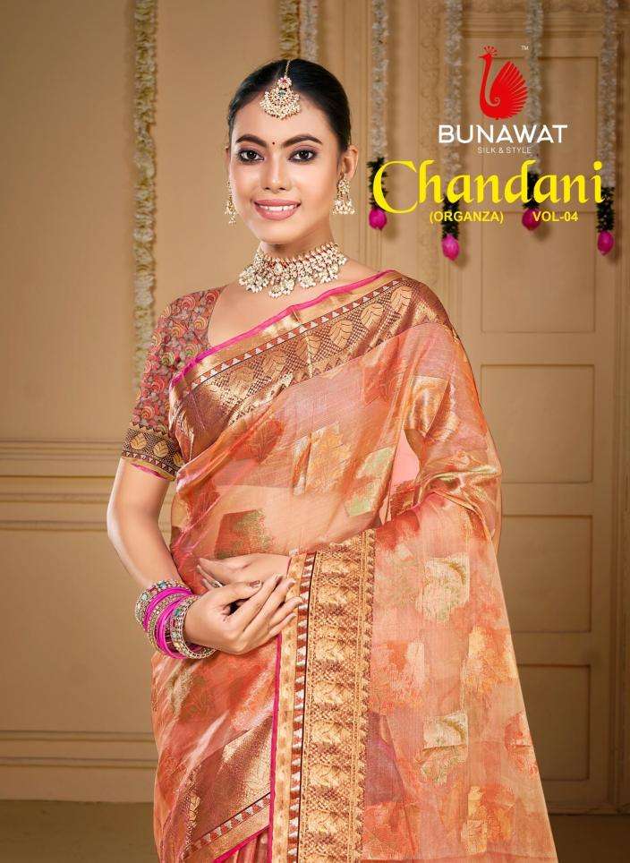 Bunawat Chandni Vol-4 series 1001-1006 ORGANZA wholesale saree in surat 