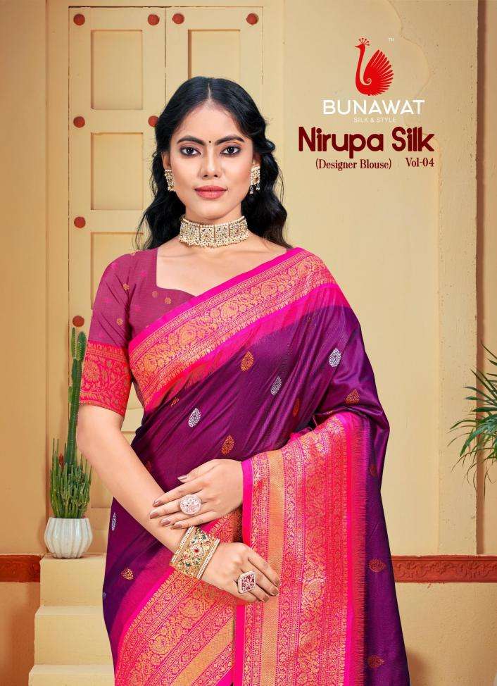 Bunawat Nirupa Silk Vol-4 series 1001-1008 Silk wholesale saree in surat 