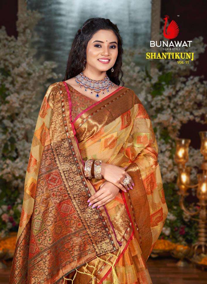 Bunawat Shantikunj Vol-11 series 1001-1006 Chanderi wholesale saree in surat 