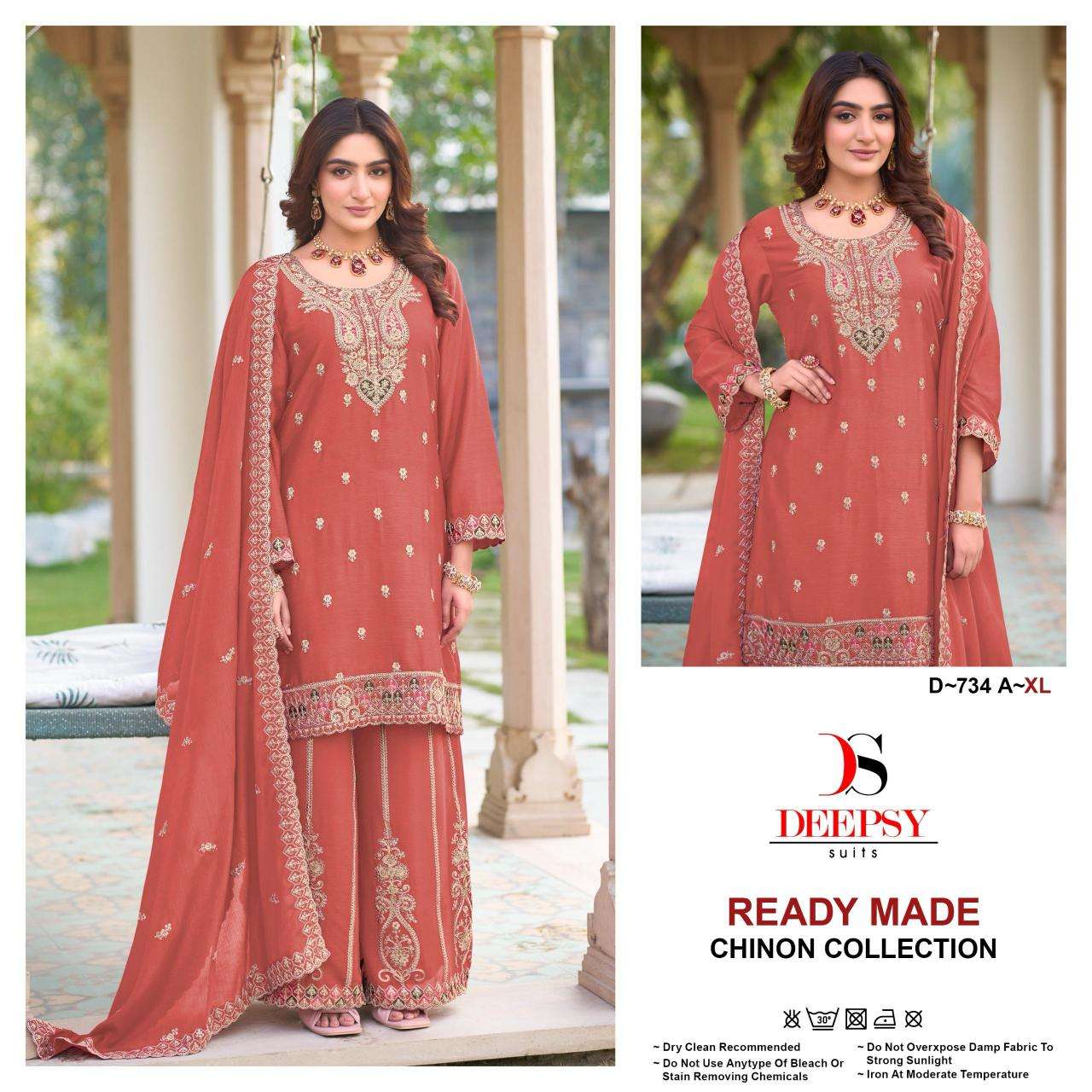 deepsy suits 734 abcd chinon wholesale salwar kameez in surat