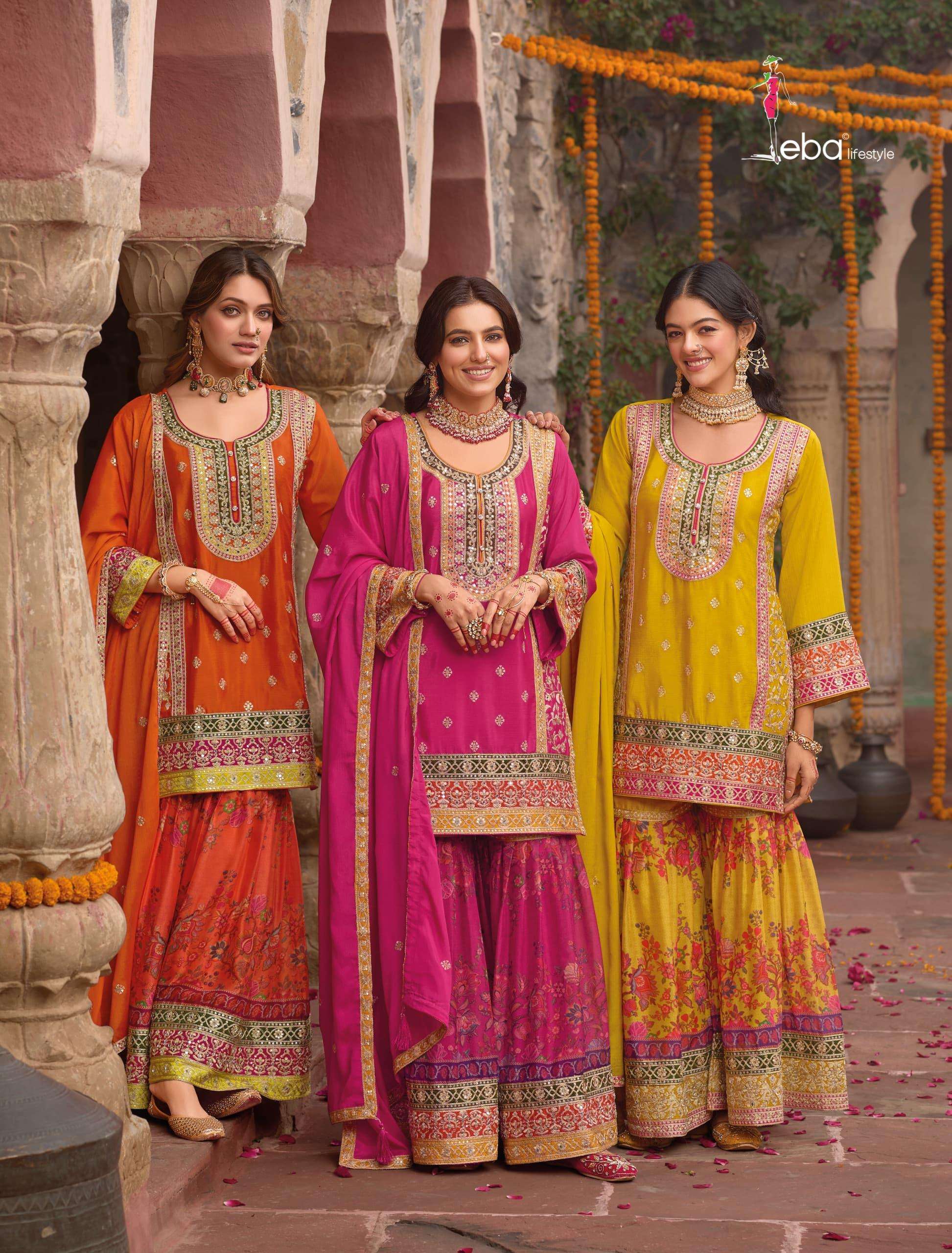 eba rang-2 hevey Chinon wholesale salwar kameez in surat 