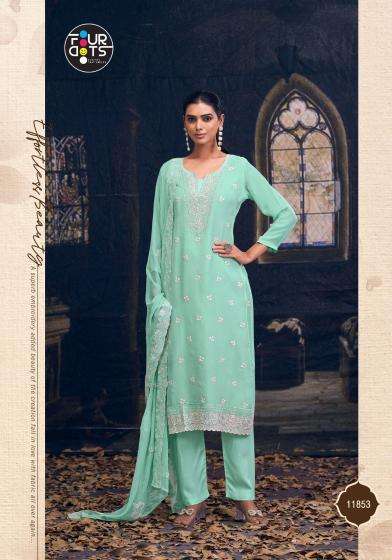 fourdots gianna series 11851-11854 viscose galss organza wholesale salwar kameez in surat