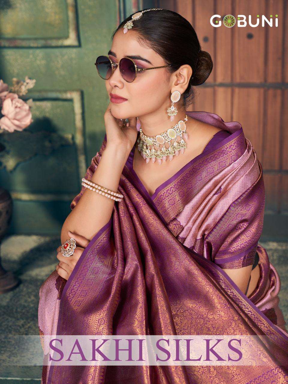 gobuni sakhi silks series 1201-1204 ZARI SILK wholesale saree in surat 