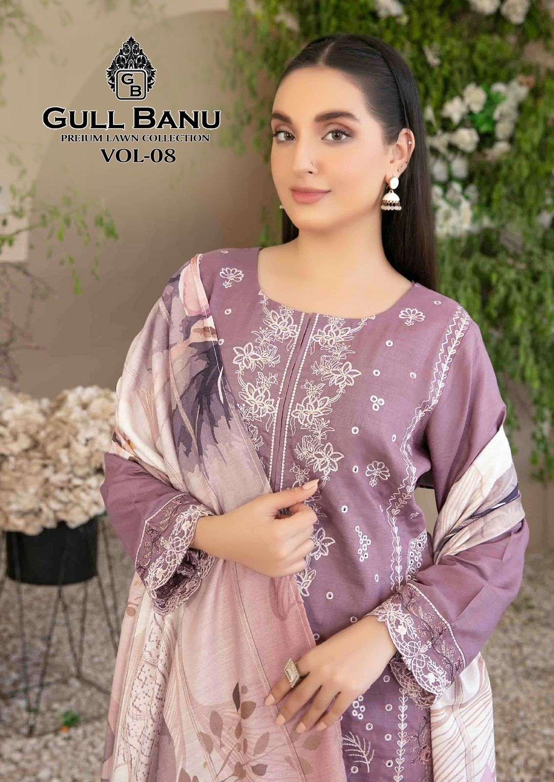 Gull AAhmed Gull Banu Vol-08 series 8001-8006 Heavy Lawn Cotton wholesale salwar kameez in surat 