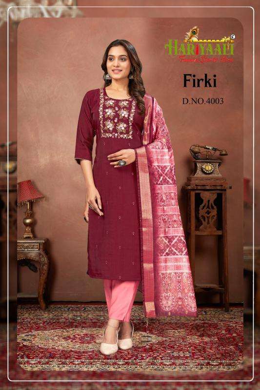 hariyaali firki series 4001-4006 VERTICAN SILK wholesale salwar kameez in surat 