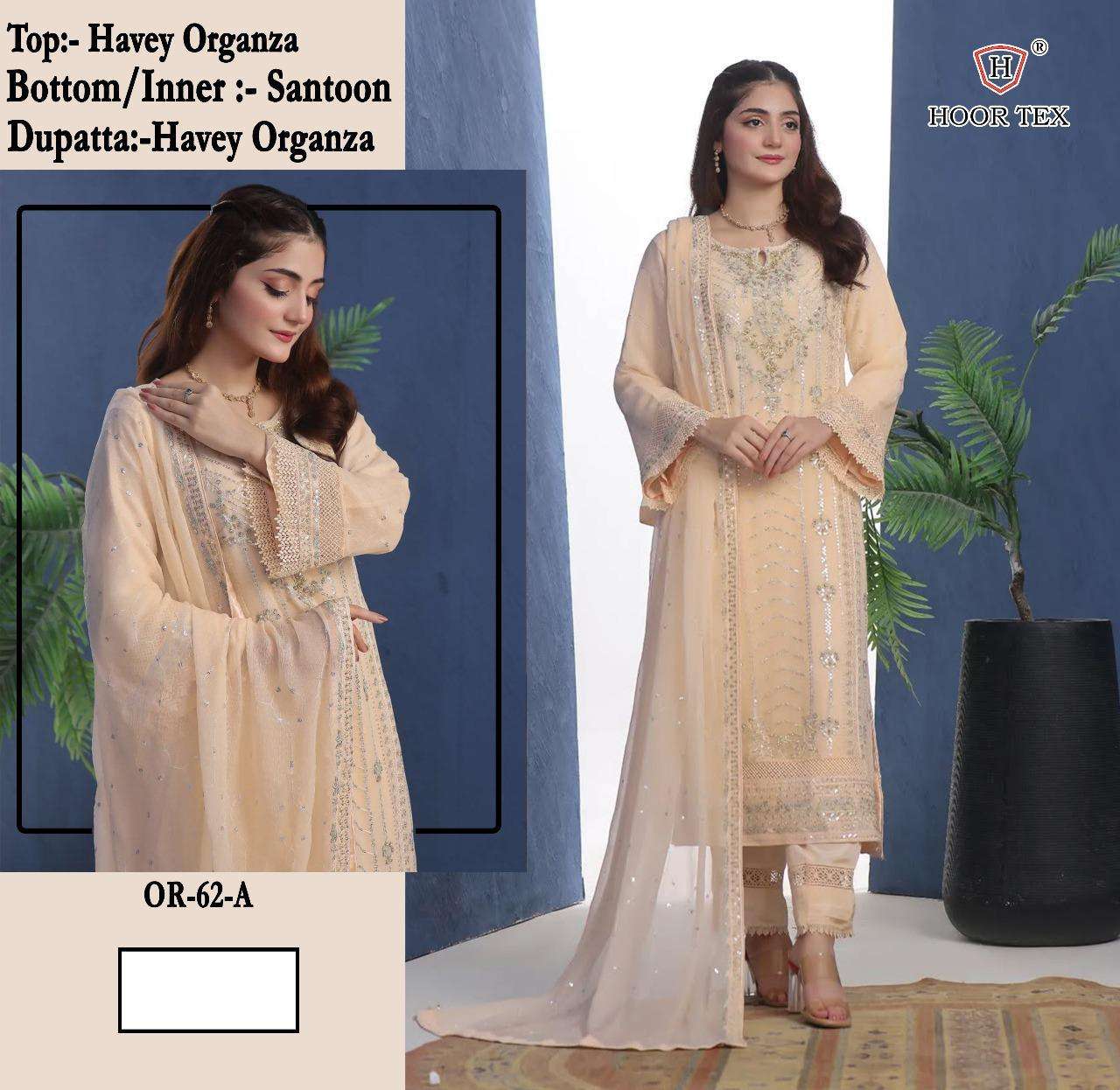 HOOR TEX OR-62 A To D Heavy Organza wholesale salwar kameez in surat 