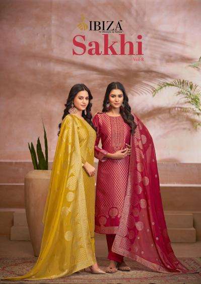 ibiza sakhi vol 8 series 1761-1764 banglory silk jacquard wholesale salwar kameez in surat 