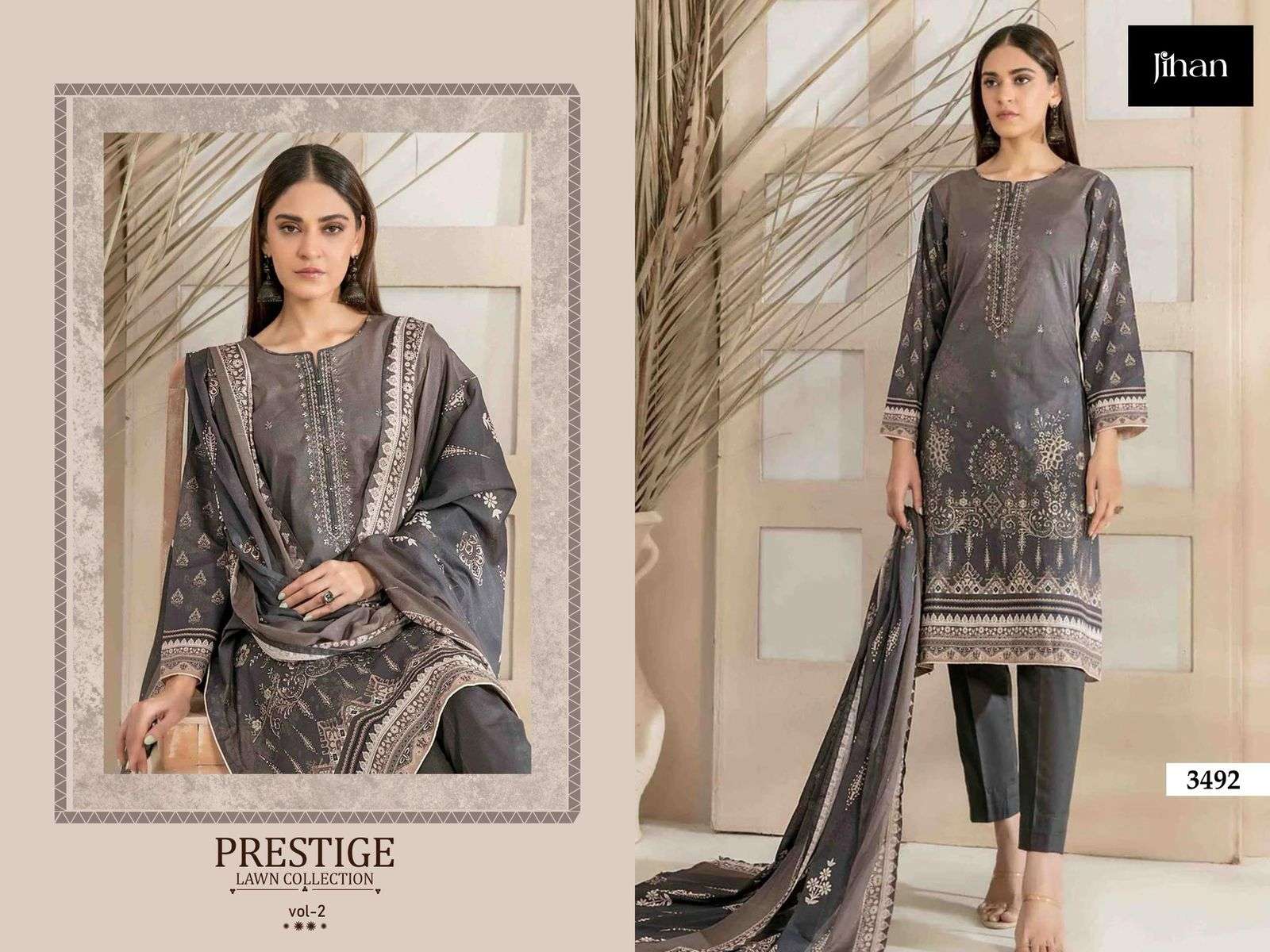 JIHAN PRESTIGE-2 PURE LAWN PRINT wholesale salwar kameez in surat 