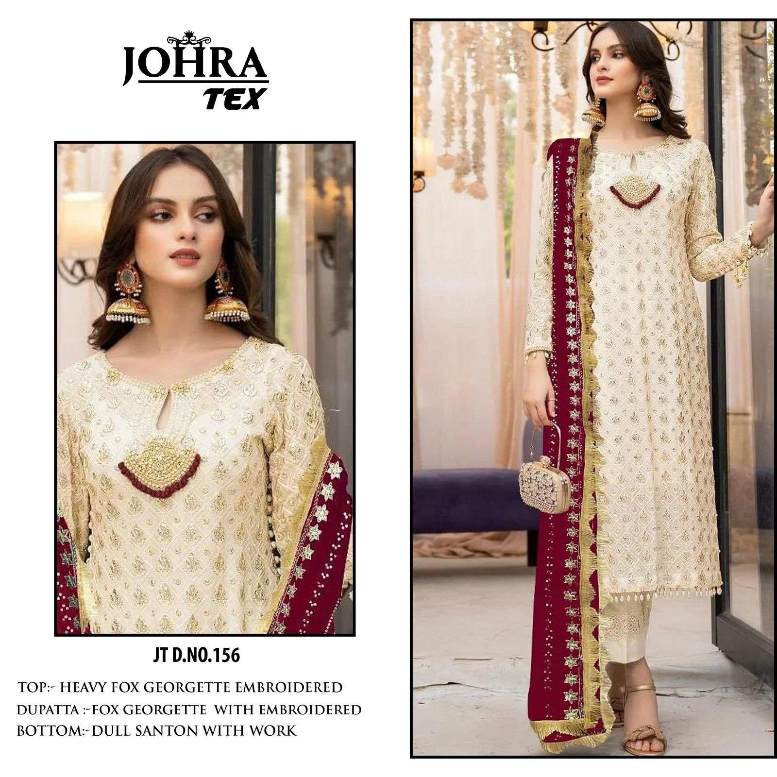 JOHRA TEX JT-156 FOX GEORGETTE wholesale salwar kameez in surat