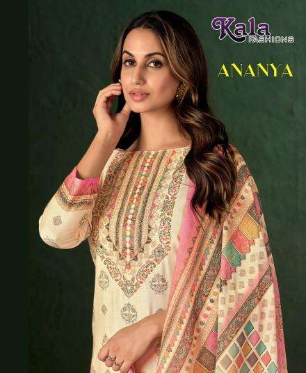 kala fashion ananya series 1001-1004 Pure Muslin wholesale salwar kameez in surat