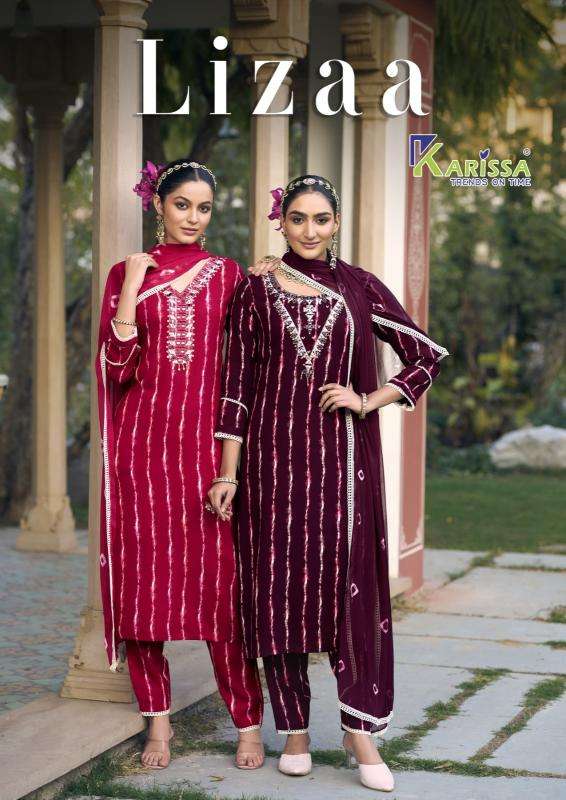 karissa lizaa series 1001-1006 rayon wholesale salwar kameez in surat 