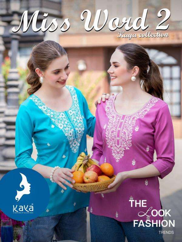 kaya miss word vol 2 series 01-06 rayon wholesale kurti in surat