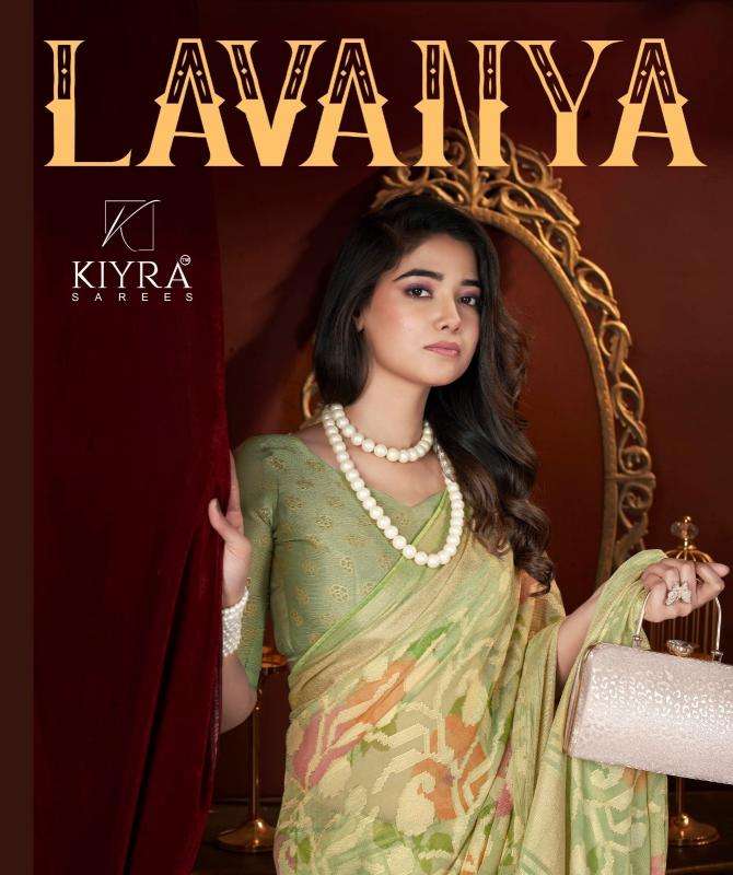 kiyra lavanya series 1001-1006 chiffon brasso wholesale saree in surat 