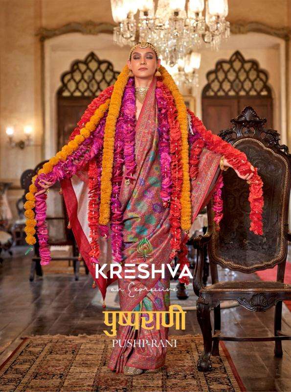 kreshva silk pushp rani series 812-817 P.V Silk wholesale saree in surat 