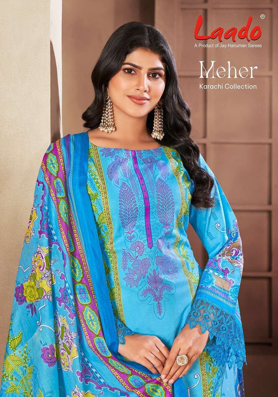 Laado Meher Vol-01 series 1001-1006 Heavy Lawn Cotton wholesale salwar kameez in surat 