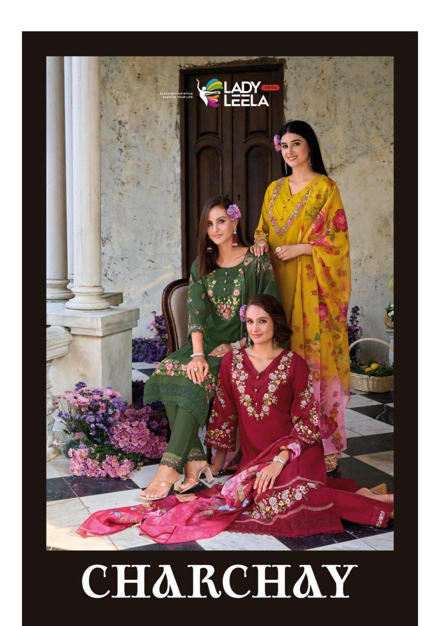 lady leela charchay series 31041-31046 viscose wholesale salwar kameez in surat 