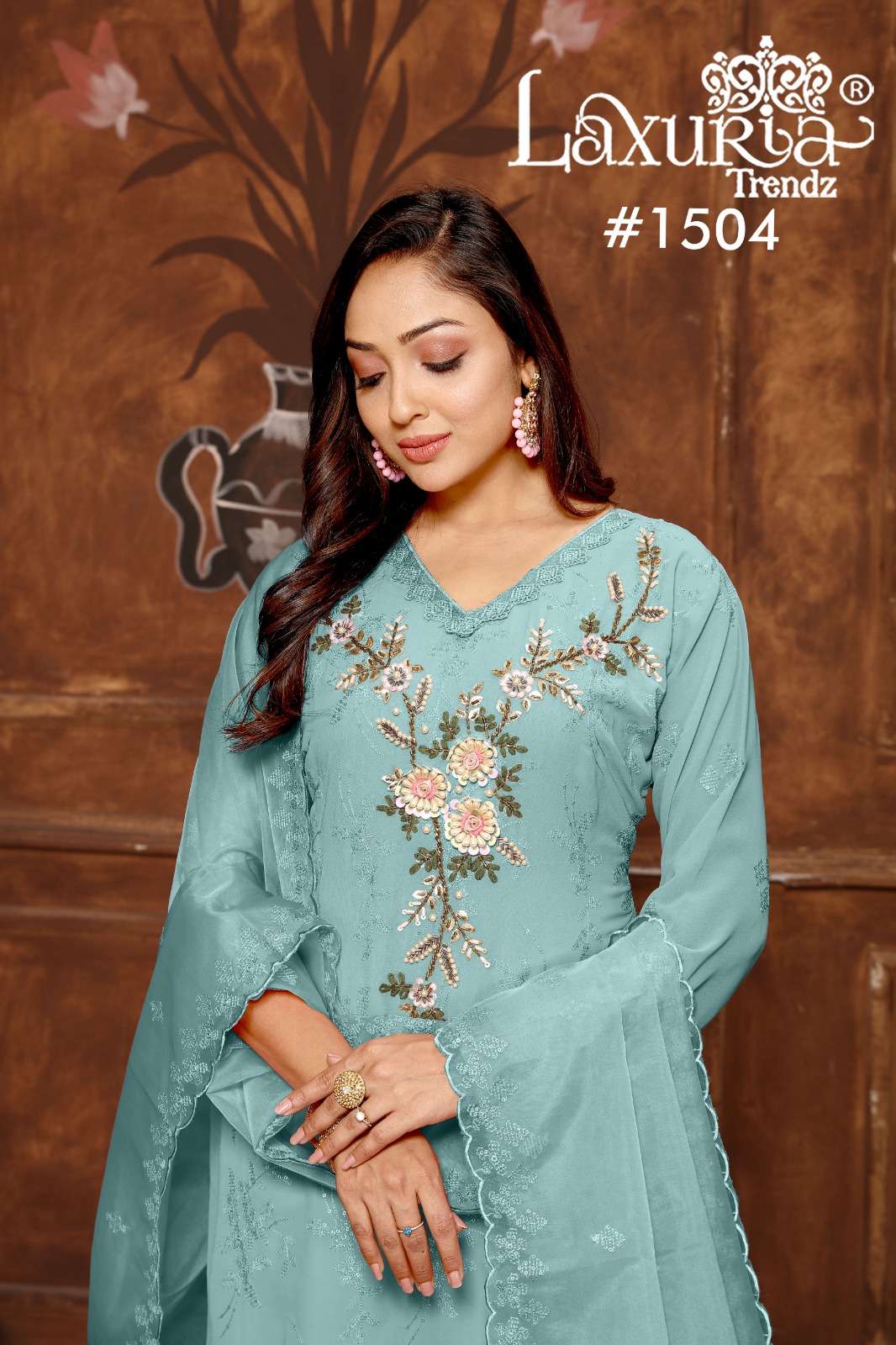 laxuria trendz 1504 Fox Georgette wholesale salwar kameez in surat 