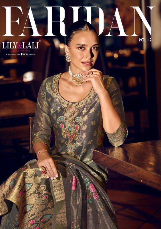 lily & lali faridan vol 2 Banarasi Simar Jacquard Jari Silk wholesale salwar kameez in surat 