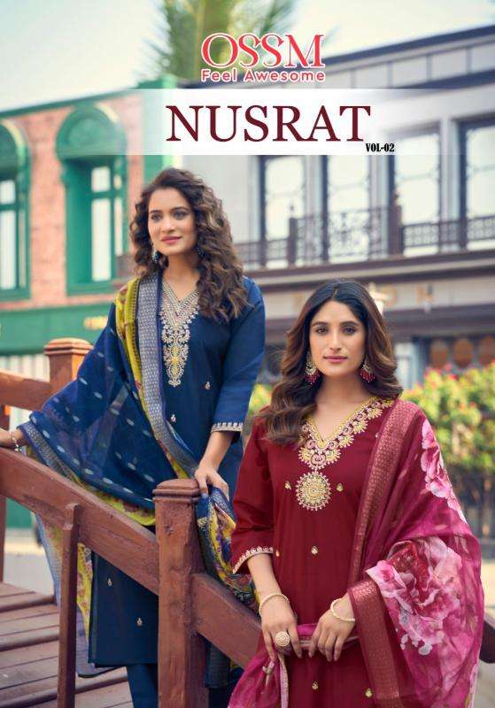 ossm nusrat vol 2 series 2001-2006 viscose roman silk wholesale salwar kameez in surat 