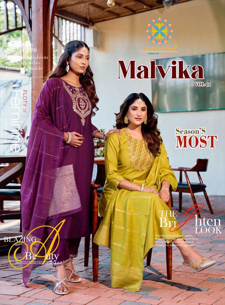 Passion malvika vol 1 series 1001-1008 fancy silk wholesale suit