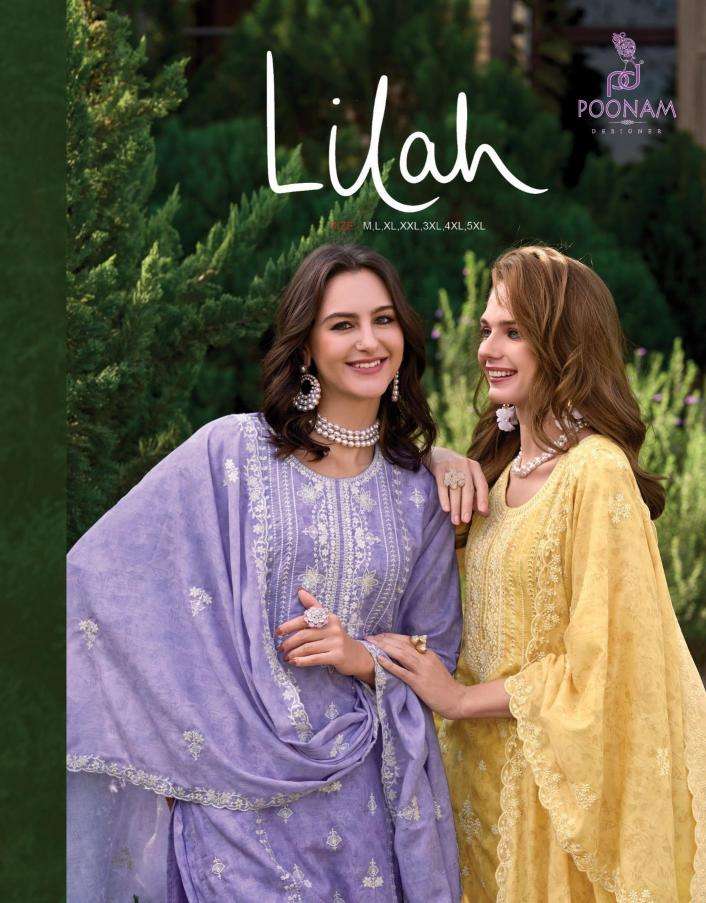 poonam designer lilah series 1001-1004 Pure cotton wholesale salwar kameez in surat 