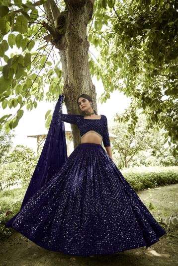 PR 9STAR FASHION RIYASAT GEORGETTE WITH EMBRODERY WORK FANCY DESIGNER LEHENGA CHOLI