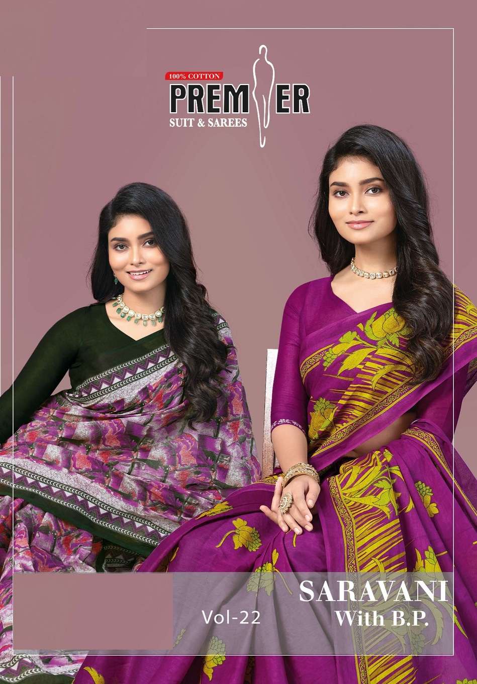 Premier Saravani Vol-22 series 22001-22020 Cotton wholesale saree in surat 