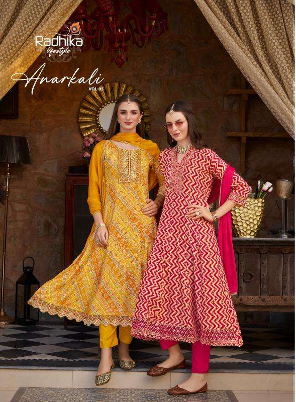 radhika lifestyle anarkali vol 5 series 5001-5006 HEAVY REYON wholesale salwar kameez in surat 