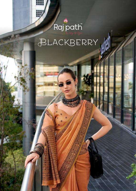 rajpath blackberry series 113-118 linen tissue silk wholesale saree in surat 