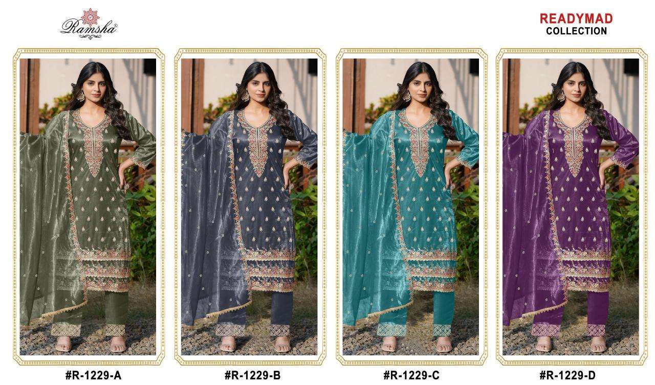 ramsha r 1229 nx A TO D SIMMER EMBROIDERY wholesale salwar kameez in surat 