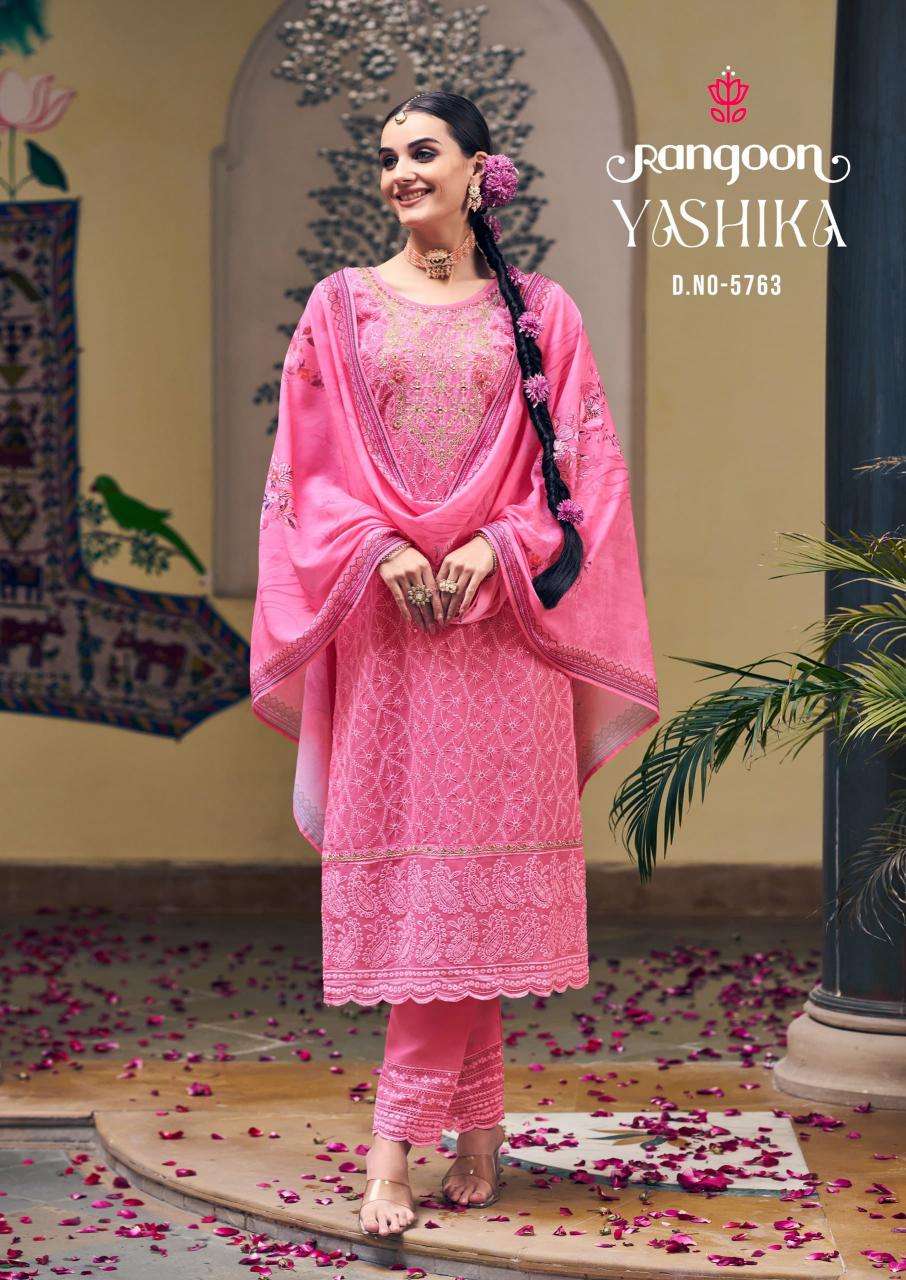 rangoon yashika series 5761-5764 Chiffli Georget wholesale salwar kameez in surat