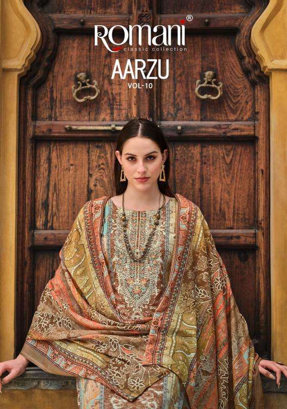 romani aarzu vol 10 series 1093001-1093008 Premium Soft Cotton wholesale salwar kameez in surat 