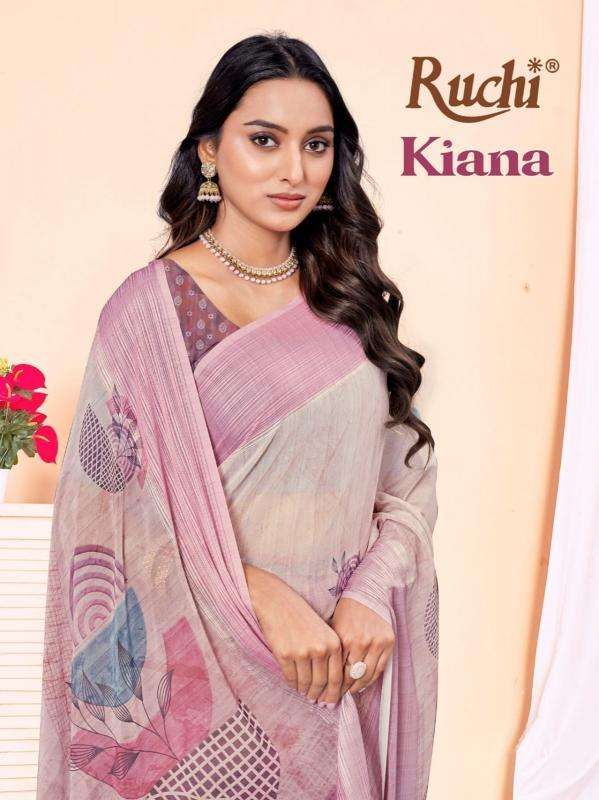 ruchi kiana series 40107-40112 Pure Georgette wholesale saree in surat 