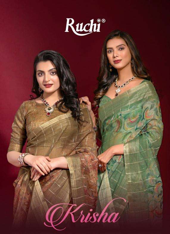 ruchi krisha series 32901-32906 linen wholesale saree in surat 