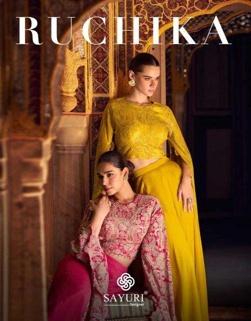 sayuri ruchika series 5738-5741 chinon silk wholesale kurti in surat 