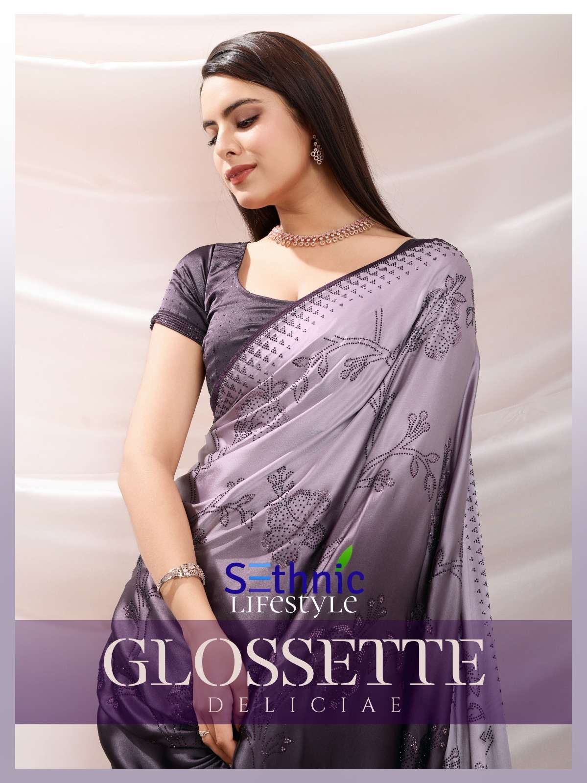 Sethnic Lifestyle Glossette Shaded Japan Satin wholesale saree in surat 